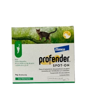 PROFENDER SPOT ON GATO CHICO 1 PIP. 0.35 ml   (0.5 A2.5 KG.)   RS