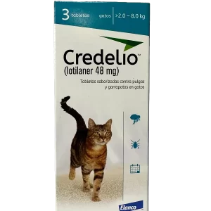 CREDELIO GATO 48 MG. C/3 TABS. 2.0 A 8.0 KG. (AZUL)