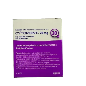 CYTOPOINT 20 MG, 2 VIALES 1 ML C/U.