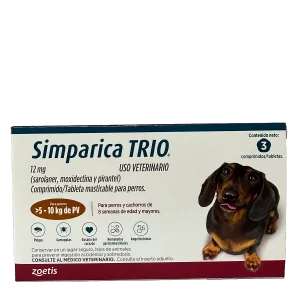 SIMPARICA TRIO CARAMEL 5.1 A 10 KG. 3 COMPR.