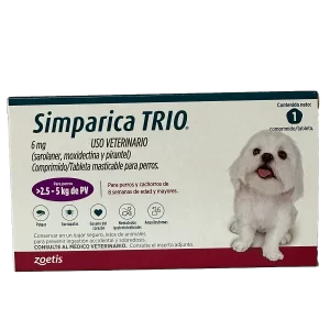 SIMPARICA TRIO MORADO (2.6 - 5 KG) 1 TAB.