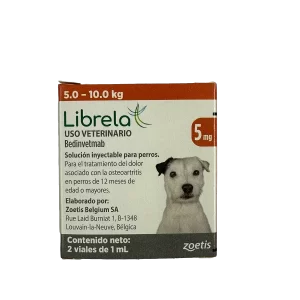 LIBRELA 5 MG. 5-10 KG. C/2 VIALES. NARANJA
