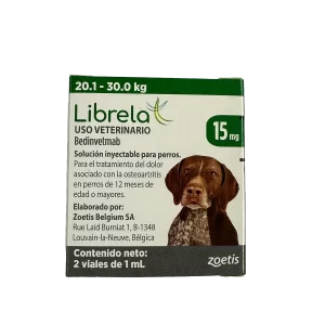 LIBRELA 15 MG. 20-30 KG. C/2 VIALES. VERDE