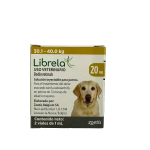 LIBRELA 20 MG. 30-40 KG. C/2 VIALES. AMARILLO