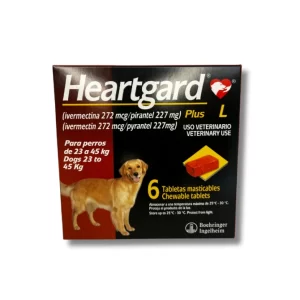 HEARTGARD PLUS PERRO GDE (22-45 KG) 6 TABS MAST.