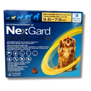 NEXGARD SPECTRA PERRO  S  (3.6 - 7.5 KG) 3 TABS MAST.