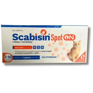 SCABISIN SPOT ON FELINOS 2-10 KG. CAJA C/3 PIP. NARANJA 0.7 ML.